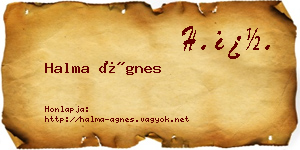 Halma Ágnes névjegykártya