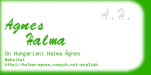agnes halma business card